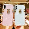 Casos quadrados de telefone para iphone 14 pro max 13 12 11 7 7plus x bling metal claro cristal capa traseira para iphone xs max xr 8 plus caso