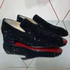 Dress Shoes Gold Rhinestone Men Pointed Toe Blue Silver Leather Slip On Flat For Male Party