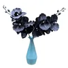 Decorative Flowers Artificial Flower Black Phalaenopsis String Simulation Silk Orchid Home Wedding Christmas Decor Fake Garden Arrangement