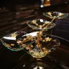 Plates Fruit Plate Living Room Home Elegant Light Luxury Creative Coffee Table Exquisite Swing Golden Glass