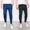 Mode mager jeans män rak smala elastiska jeans herrar casual cyklist manlig stretch denim byxor klassiska pants291s