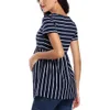 Dresses Womens Tops Short Sleeve Striped Tunic Casual Pregnancy T-shirt Maternity Clothes Comfy Flattering Summer Blouses 230404 51