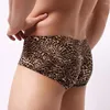 Sous-vêtements Mode Hommes Sous-vêtements Sous-vêtements Léopard Imprimer Boxer Slip Taille Basse Bulge Poche Jockstrap Sexy Respirant Lingerie Culotte