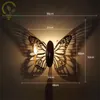 Vägglampa E14 Creative LED Butterfly Lampshade Projection Shadow Light Gold Sconce for Home Cafe