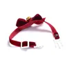 Colliers de chien Collier élastique Collier de chiot réglable Collier Velvet Bowknot Cat Chihuahua avec Bell Safety Bow à nœud papillon