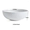 Bowls Nordic White Embossed Ceramic Rice Soup Tableware Porcelain Kitchen Container Fruit Salad Bowl Dinnerware
