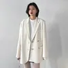 Frauen Anzüge Anzug Einfarbig Zweireiher Langarm Temperament Casual 2023 Koreanische High-class Lose Blazer Kleidung