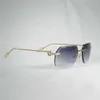 Luxe ontwerper zomerzonnebril vintage randloze vierkante mannen oculos diamant snijlens vorm schaduw metalen frame heldere bril voor het lezen van gafaskajia
