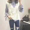 Gilet da donna Maglione Gilet Donna Scollo a V Solido Tasca Allentato Semplice Lavorato a maglia Casual Donna Elegante Autunno Quotidiano Capispalla All-match OL Maglioni