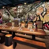 Wallpapers Personalized Customization 3D Street Graffiti Mural Wallpaper Restaurant Bar KTV Background Wall Painting Creative Paper