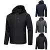 Kurtki zewnętrzne Ly Men Sport Zip Coat Casual Tops Softshell Waterproof Waterproof for BF88