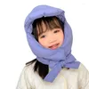 Berets Winter Warm Down Padded Bomber Hats For Kids Boy Girl Children Windproof Earflap Trapper Cap Russian Caps 3-12 Y Baby