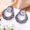 스터드 이어링 Godki Infinity Earring for Women Wedding 2023 Spring Colorful Collection Dubai Bridal Full Cubic Zircon