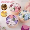 Decorative Flowers Scented Soap Rose Artificial Fragrant Petals Flower Round Shaped Gift Box Light Wedding Decor Valentine Day For