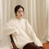 Suéteres de mujer moda invierno mujer suéter de punto casual femenino suelto ajuste o-cuello jerseys estilo coreano cachemira punto tops damas
