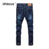 Whole-2016 Nieuwe mannen Wit Blauw Jeans Robin Mannen Jeans Slanke Denim Skinny Potlood Broek Cowboy High Fashion Beroemde Design274h