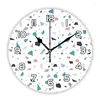 Wall Clocks Minimalist Natural Stones Granite Terrazzo Marble Clock Watch For Living Room Modern Limestone Concrete Texture Art