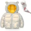 Jackets Hoodies Synia Toddler Girls Winter Coat Fleece Lining Windproof Down Jacket with Ears Hoodie Comfy Baby Snowsuit for Kids