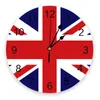 Настенные часы с британским флагом, краткий дизайн, бесшумный декор для дома, кафе, офиса для кухни, искусство, большой 25 см