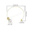 Fashion Imitation Pearl Choker för kvinnor Elegant Gold Silver Color Metal Choker Statement Chain Halsband Nya smycken