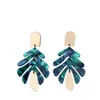 Boucles d'oreilles pendantes bohème coloré acrylique plante feuilles goutte boucle d'oreille pour les femmes creux Simple mode été déclaration Bijoux Bijoux