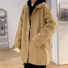 Men's Jackets Loose Turndown Collar Vintage Trench Coat Spring Autumn Men Windbreaker Solid Color Windproof Outerwear For Daily Wear