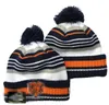 Mężczyźni z mankiet pomanki poma Chicago Valuies Chi Bobble Hats Sport Dzianin Hat Stripeed Wełna Wełna ciepłe czapki baseballowe Cap dla kobiet A1