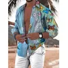 Мужские повседневные рубашки на гавайских рубашках для бабочек для мужчин 3D с длинным рубашкой пляжная блузя негабаритная футболка