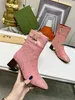 2023 GGWOMEN'S BOOTS SANDALS FLATskor Ljusbrunt Vitt svartrosa spetsbrev Canvas Slippers Women's Winter Outdoor Shoes Storlek 35-44