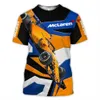 Camiseta de moda masculina oversized 23 nova F1 Formula One Racing Team Mclaren jaqueta de treino impressa em 3D roupas de verão X7wy