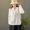 Women's Blouses 2023 Brand Casual Vinatge Tops Women' Summer Vintage Cotton Linen Blouse Female Blusas Elegant Long Sleeve Shirts