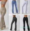 Lu Yoga-Hose Lemon Algin Damen ausgestellte Leggings, Bell-Bottom-Hose für große Mädchen, hohe Taille, Fitnessstudio, Lemon, elastische Po-Lifting-Sporthose, LL Align-Sportkleidung