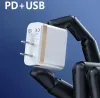 Adaptateur de chargeur mural USB 18W Type C PD 2.4A Chargeur de prise US à charge rapide pour tous les téléphones Samsung Huawei avec boîte de vente au détail