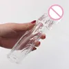 Sex toys massager Silicone Penis Enlargement 18CM Reusable Extender Sleeve Delay Ejaculation Crystal Lasting Toys For Man