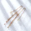 Dangle Earrings Tassel Bead Pearl Drop Hook 18k Silver & Rose Gold Plated Womens Jewellery