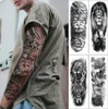 Large Arm Sleeve Tattoo Lion Crown King Rose Waterproof Temporary Tatoo Sticker Wild Wolf Tiger Men Full Skull Totem Tatto T1907116662090