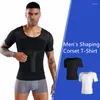 Yoga Outfit Herren Korsett T-Shirts Schlankheitsweste Body Shaper Bauchkontrolle Körperhaltung Kompressionshemd Unterwäsche Taillentrainer Elastisch