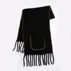 Scarves 2023Winter SolidPlush Women'sScarf Pocket Design For Warmth Face Blocking Wind Proof Dual Purpose Shawl Couple Tassel Scarf Neck