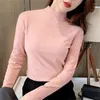 Dames T-shirts Half Hoge kraag dubbelzijds Duits Velvet Solid Ladies Casual Shirt Women Long Sleeve Bodem Slim T-Shirt All Match