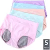 Feilibin 5 Unids / lote A Prueba de Fugas Período Menstrual Bragas Ropa Interior de Mujer Pantalones Fisiológicos Algodón Saludable Bragas Sin Costuras para Mujer Y199x