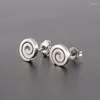 Stud Earrings Yungqi Fashion Spiral For Women Vintage Statement Simple Swirl Ripple Female Stainless Steel Jewelry