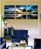 3 pezzi stampa pittura su tela wall art decorazione moderna immagine mista immagine a colori enorme spiaggia tramonto scuro pesantemente nuvole4234967