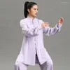 Ethnic Clothing Women Silk Satin Chinese Tai Chi Suit Wushu Martial Arts Uniform Wing Chun Jacket Pant Oriental Exercise FF3758