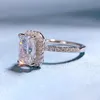 Anello di diamanti moissanite da 8ct radiante al 100% 100% sterling sier party wedding band squilli per donne che si occupavano di fidanzamento