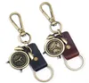 Keychains Fashion Vintage Car Key Chain Alloy Alarm Clock Pendants Leather Bag Accessory Keyring Keychain Hiphop Retro Unisex Jewe8971767