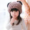 Gorro Feanie/Caveira Caps de inverno Mulheres crianças chapéu de malha de pêlo casual macio fofa panda-filho S2501