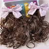 Hårtillbehör Prinsessan POGRAFI PROPS Syntetiska barn Huvudbanor Girl Bow Wig Long Curly Children Hairpin Bowknot Hairclip