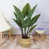 Decorative Flowers 80cm Green Plants Artificial Taro Tree Decor Greenery For Indoor Outdoor Wholesale Fake