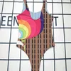 Pakken uit één stuk mode brief bodysuit textiel schoonheid gedrukte vrouwen Monokini Seaside Ladies Volleybal badkleding één stuk zwempak met kussen