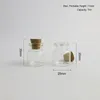 Vorratsflaschen 7 ml leer klares Mini-süßes Glas mit Korken DIY 7 ml transparente kleine dekorative Fläschchen Anhänger 100 Stück